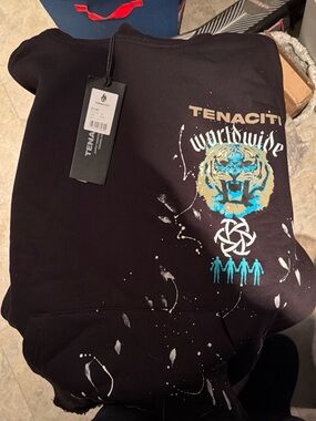 Tenaciti Black Graphic Tiger Hoodie